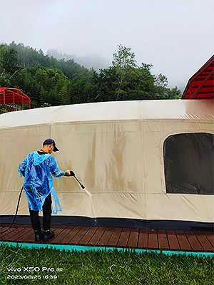 泰安鄉阿水泊露營區帳篷清洗除霉保養