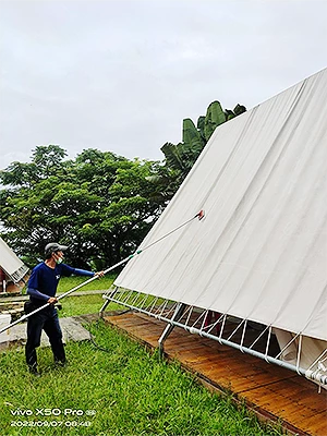 酒桶山蟬說山中靜靜露營區帳篷清洗