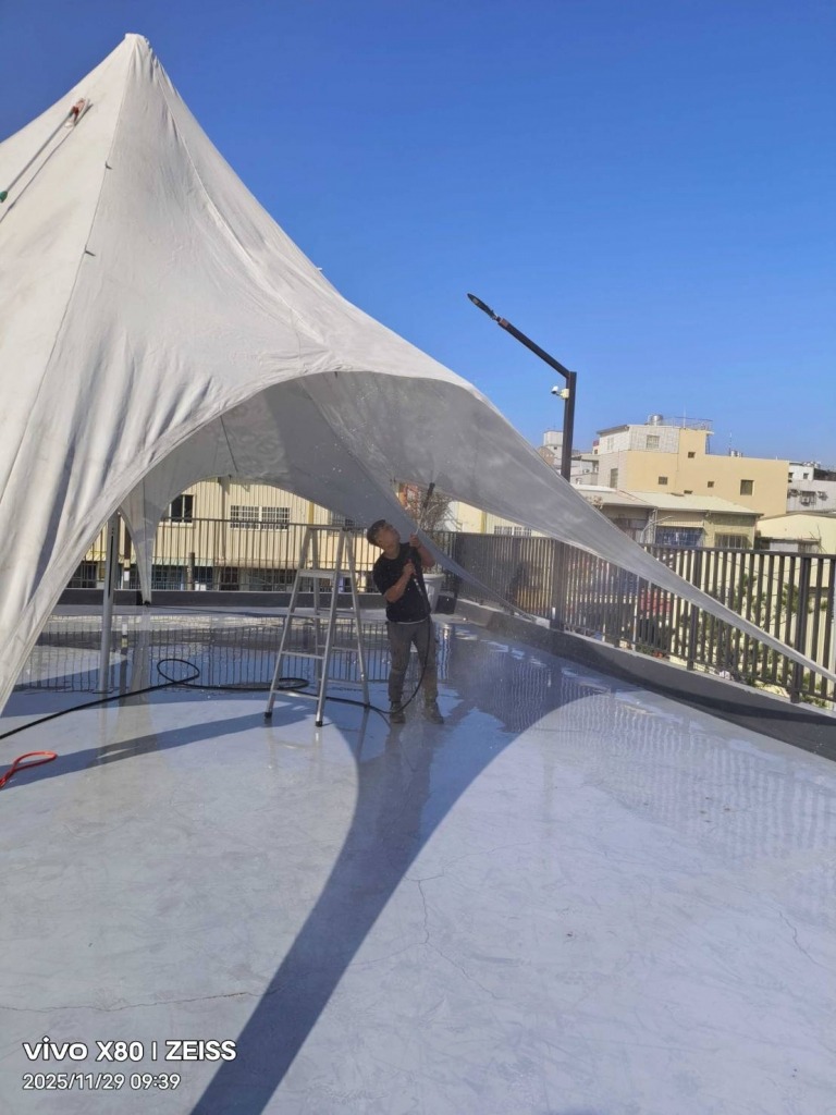 彰化蒔雨幼兒園天幕帳清洗