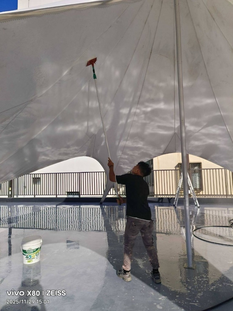 天幕帳除霉作業